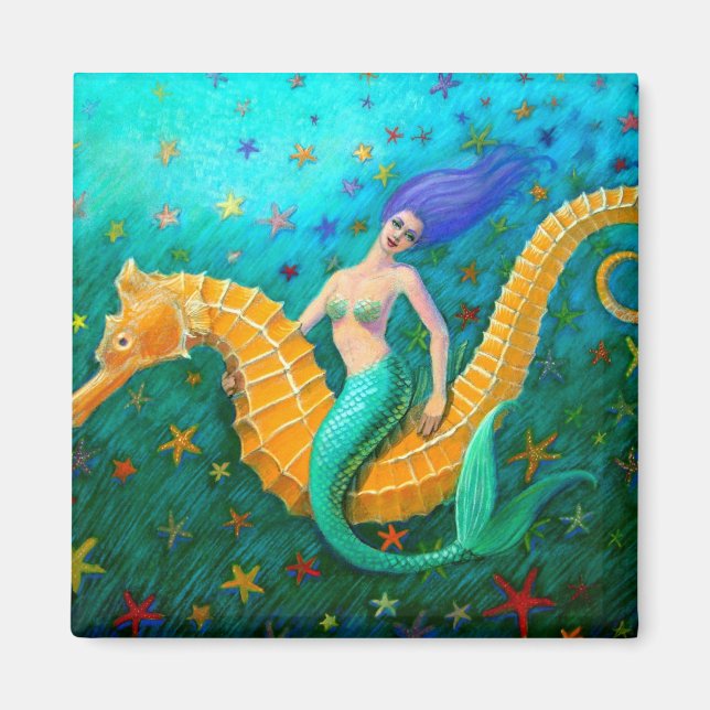 Mermaid's Ride- Seahorse Magnet (Front)