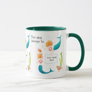 Mermaids Ringer Mug to Personalise