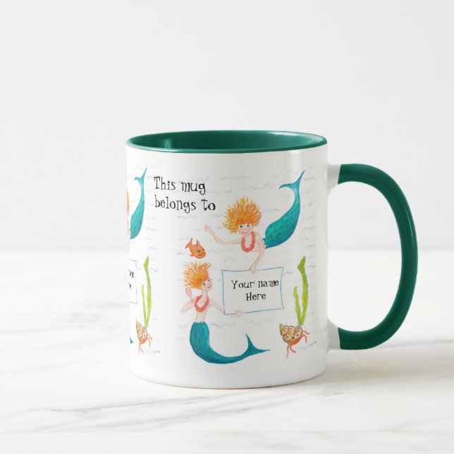 Mermaids Ringer Mug to Personalise (Right)