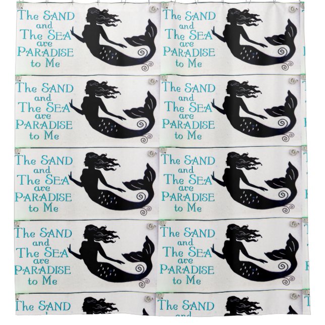 mermaids sand and sea swimming  pattern shower curtain (Front)