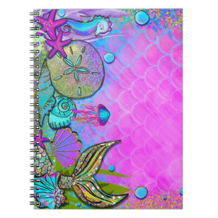 Mermaids & Sea Shells Under the Sea Sparkle Notebook