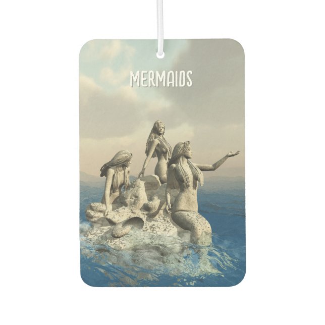 Mermaids statue. Customised Car Air Freshener (Front)