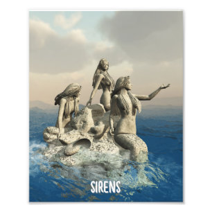 Mermaids statue. Customised Photo Print