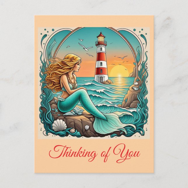 " MERMAID'S SUNSET SERENADE " POSTCARD (Front)
