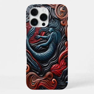 Mermaids Swim in a Colourful Ocean Relief Art iPhone 16 Pro Max Case