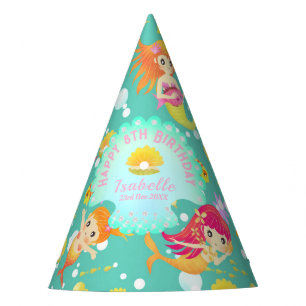 Mermaids Teal Party Hat