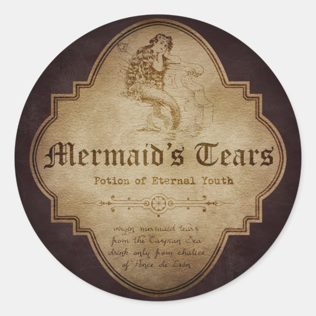 Mermaid's Tears Apothecary Classic Round Sticker (Front)