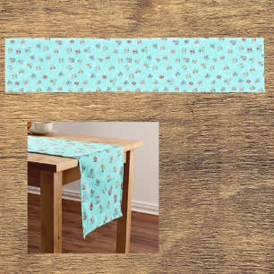Mermaids Theme Girl Kids Birthday Party Short Table Runner
