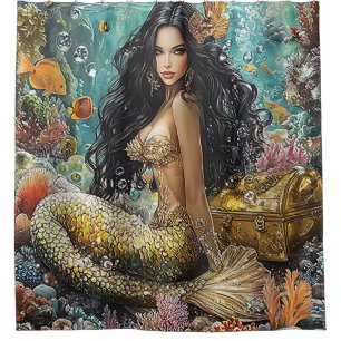 Mermaid's Treasure Shower Curtain