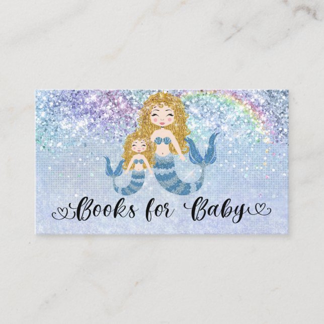 Mermaids Under the Sea Blonde Blue Books for Baby Enclosure Card (Front)