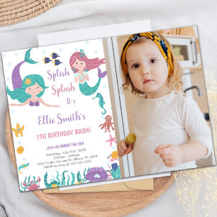 Mermaids Under the sea Invitations with photo