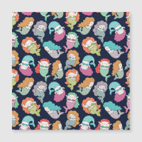 Mermaids: whimsical seamless pattern.