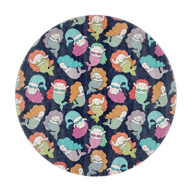 Mermaids: whimsical seamless pattern. cutting board (Front)