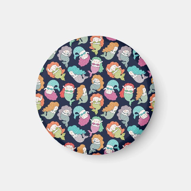 Mermaids: whimsical seamless pattern. magnet (Front)