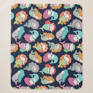 Mermaids: whimsical seamless pattern. sherpa blanket