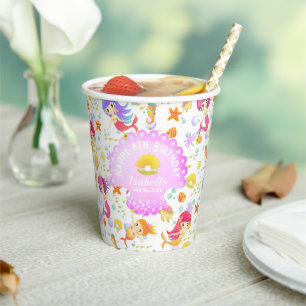 Mermaids White Paper Cups