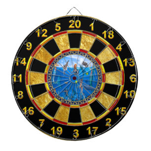 Mermaids with dolphins dartboard