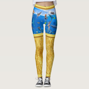 Mermaids with dolphins leggings