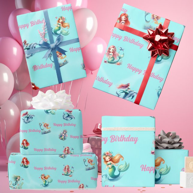 Mermaids Wrapping Paper Kids Birthday Party (Creator Uploaded)