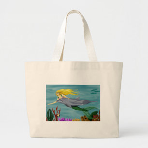 Mermain beachbag large tote bag