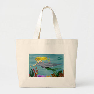 Mermain beachbag large tote bag