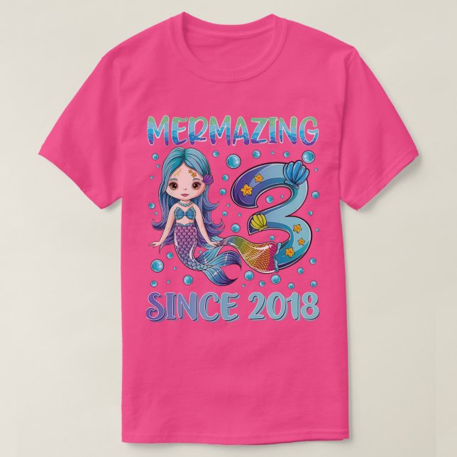 Mermaizing since 2018 Kids Mermaid lovers 3rd Birt T-Shirt (Design Front)