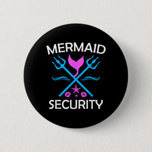 Merman Mermaid Security 6 Cm Round Badge