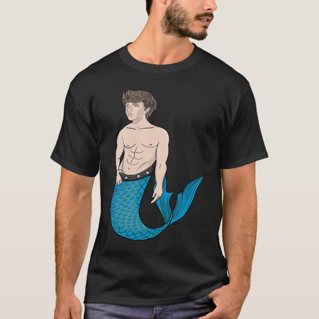 Merman Mermen Merboy Majestic Boy Mermaid Swimmer  T-Shirt (Front)