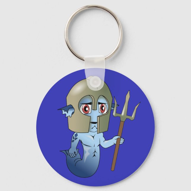Merman Neptune's Warrior Key Ring (Front)