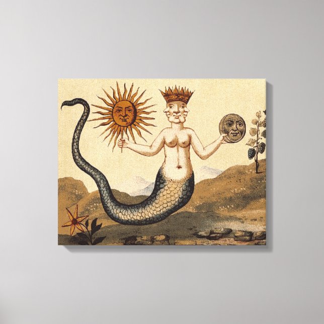 Merman Sun and Moon Canvas Print (Front)