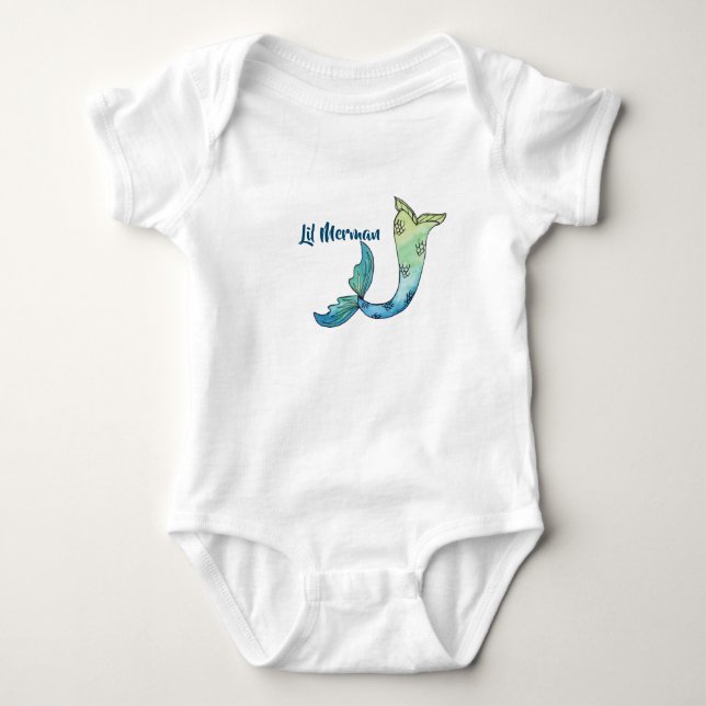 Merman tail watercolour bodysuit (Front)