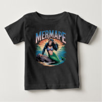 Mermape Illustration – Mermaid Ape Funny Animal