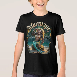 Mermape Photographic – Mermaid Ape Funny Animal Tri-Blend Shirt