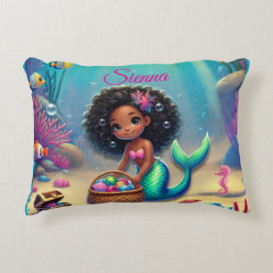 Mermazing Black/Mixed Heritage Accent Pillow
