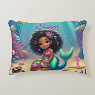 Mermazing Black/Mixed Heritage Accent Pillow