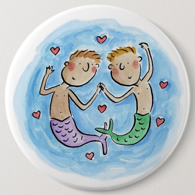 Mermen 6 Cm Round Badge (Front)