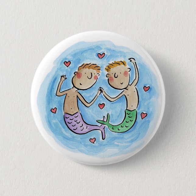 Mermen 6 Cm Round Badge (Front)