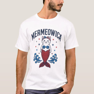 Mermeowica Patriotic Cat Mermaid Shirt Design_1