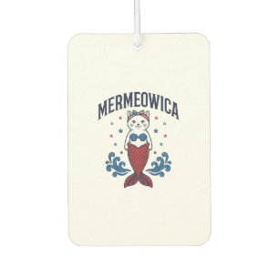 Mermeowica Patriotic Cat Mermaid Shirt Design_1 Car Air Freshener