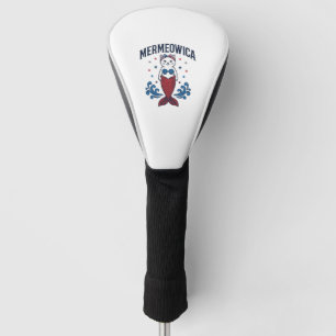 Mermeowica Patriotic Cat Mermaid Shirt Design_1 Golf Head Cover