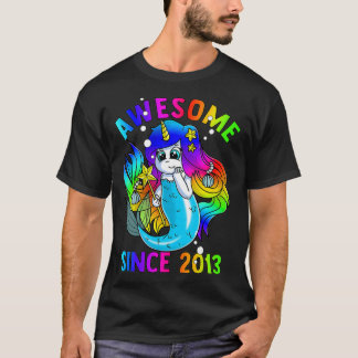 Mermicorn Mermaid Unicorn Birthday Awesome Since 2 T-Shirt