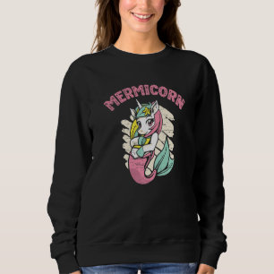 Mermicorn Unicorn Mermaid Colourful Horse Rainbow Sweatshirt