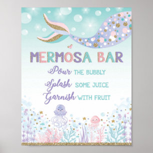 Mermosa Bar Mermaid Mimosa Bar Sign  Under the Sea