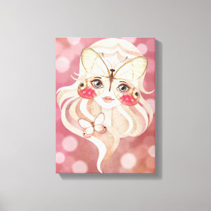 Merolina Moth Fairy Wrapped Canvas Print