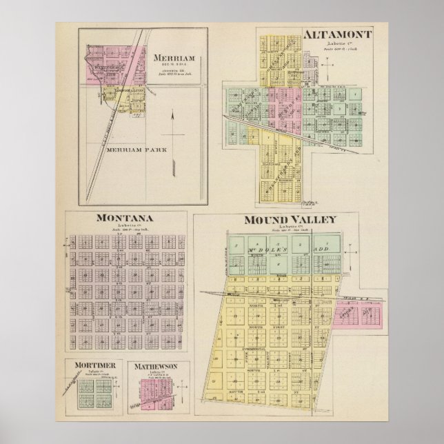 Merriam, Altamont, Montana, Mound Valley, Kansas Poster (Front)