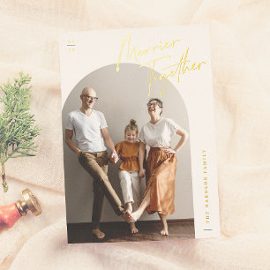 Merrier Together Arch Photo Christmas Foil Holiday Card