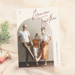 Merrier Together Arch Photo Christmas Holiday Card