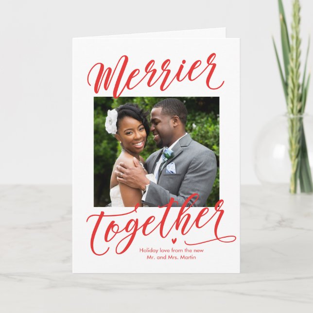 Merrier Together Family or Newlywed Holiday Card (Front)