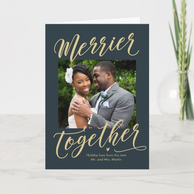 Merrier Together Family or Newlywed Holiday Card (Front)