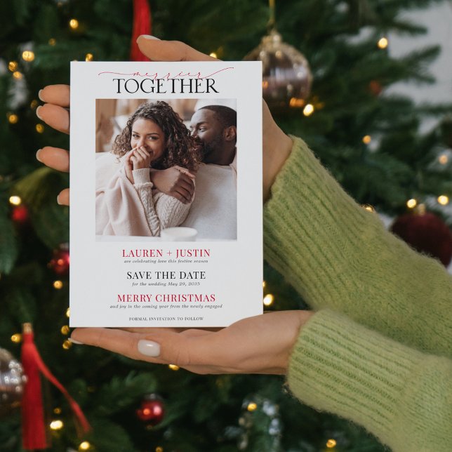 Merrier Together Holiday Engagement Save the Date (Creator Uploaded)